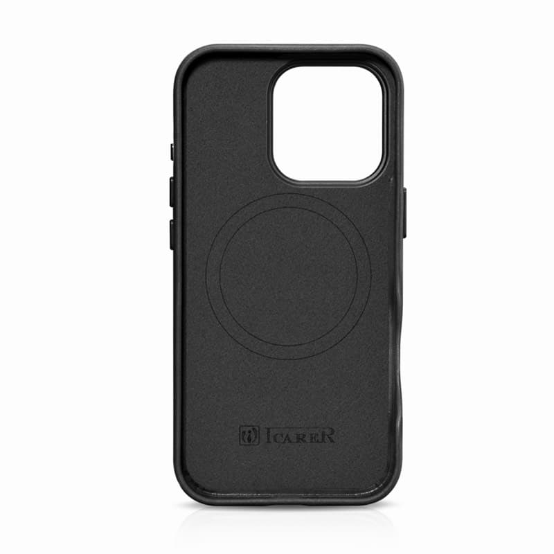 iPhone 16 - iCarer Oil Wax Premium Echtleder mit Magsafe Etui Dunkelbraun (WMI16240723-DG) – 2