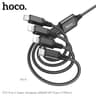 Hoco X76 4-in-1 Super charging cable(iP+iP+Type-C+Micro), schwarz