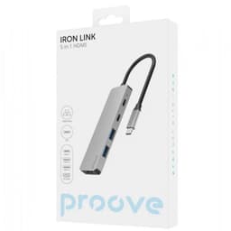 Proove - 5-in-1 HDMI Iron Link, (2x USB-A, 1x USB-A, HDMI 3840x2160 60Hz) Argento – Bild 2