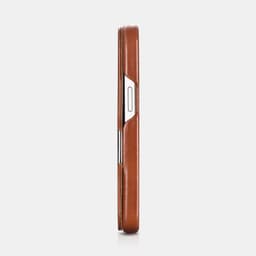 iCarer iPhone 15 Pro - Vintage Echtleder Flipcase braun (WMI15230614-BN) – Bild 2