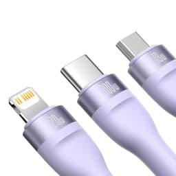Baseus - Flash Serie Ⅱ - 2-in-1 Ladekabel U+C auf M+L+C, 100W 1.2m, Lila (CASS030105) – Bild 6