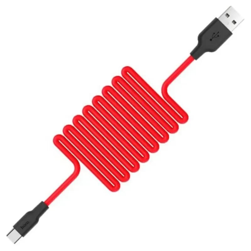 Hoco X21 - Câble de charge et de données pour iPhone (USB-A / USB-Lightning), souple, 1m, noir/rouge, silicone