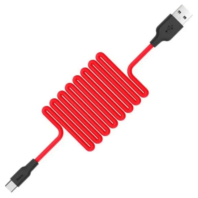 Hoco X21 - Câble de charge et de données pour iPhone (USB-A / USB-Lightning), souple, 1m, noir/rouge, silicone