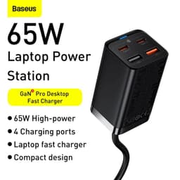 Baseus - GaN3 Pro - Desktop Schnellladegerät 2C+2U, 65W EU, Schwarz (CCGP040101) – Bild 8