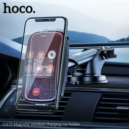 Hoco CA75 Supporto magnetico di ricarica wireless per auto, nero – Bild 8