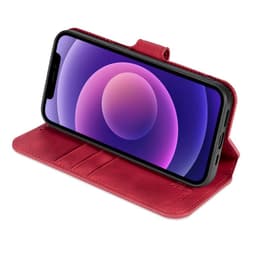 iPhone 13 - DG.MING Custodia flip vintage con 3 scomparti per carte e chiusura magnetica, look pelle, custodia protettiva, rosso – Bild 8