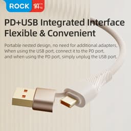 Rock - Serie Transparency - Cavo di ricarica 3-in-2 da A+C a M+L+C, 100W 1,5m, bianco – Bild 7