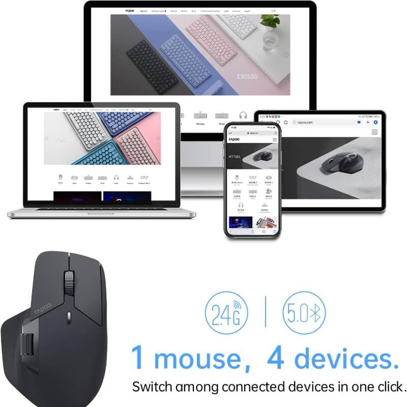 rapoo - MT760 - Bluetooth Mouse - Wireless Mouse, Black – 2