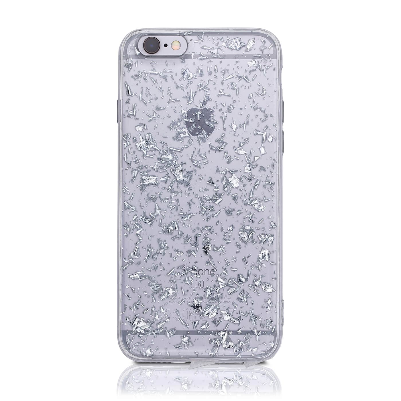 Apple iPhone 6 / iPhone 6S - Silver leaf flakes
