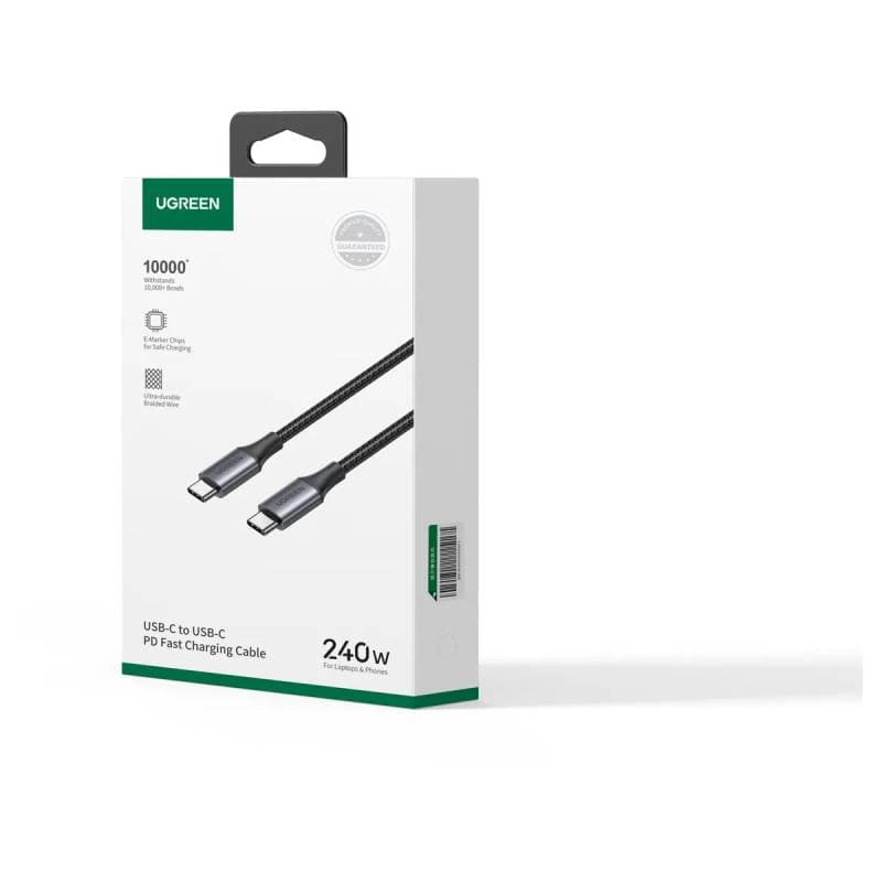 UGREEN - USB-C to USB-C 240W Fast Charging Gewobenes Kabel, US535 2m, Space Gray – 3