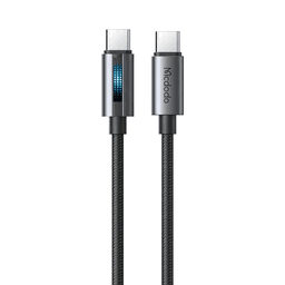 McDodo -USB-C auf USB-C Ladekabel mit Ladelämpchen, 1.2m, 100W, Schwarz – Bild 2