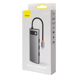 Baseus - Serie Metal Gleam - Docking station HUB Type-C multifunzione 8 in 1, grigio (CAHUB-CV0G) – Bild 2