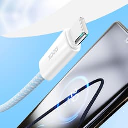ROCK Rainbow Series C TO L 27W Fast Charging Data Cable 2M Blue – Bild 3