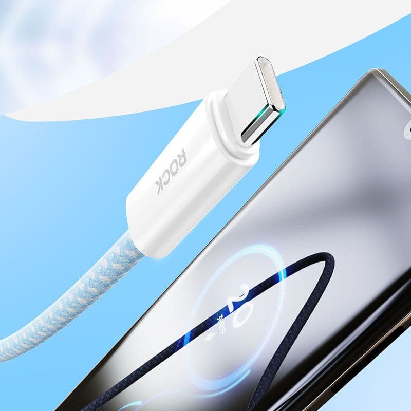 ROCK Rainbow Series C TO L 27W Fast Charging Data Cable 2M Blue – 3