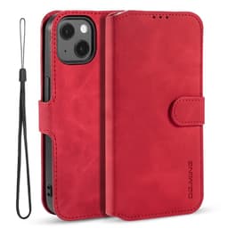 iPhone 13 Mini - DG.MING Vintage Flip Case avec 3 compartiments pour cartes et fermeture magnétique, aspect cuir, housse de protection, rouge – Bild 2
