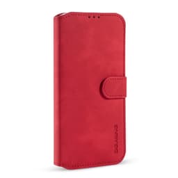 iPhone 13 Mini - DG.MING Vintage Flip Case avec 3 compartiments pour cartes et fermeture magnétique, aspect cuir, housse de protection, rouge – Bild 4