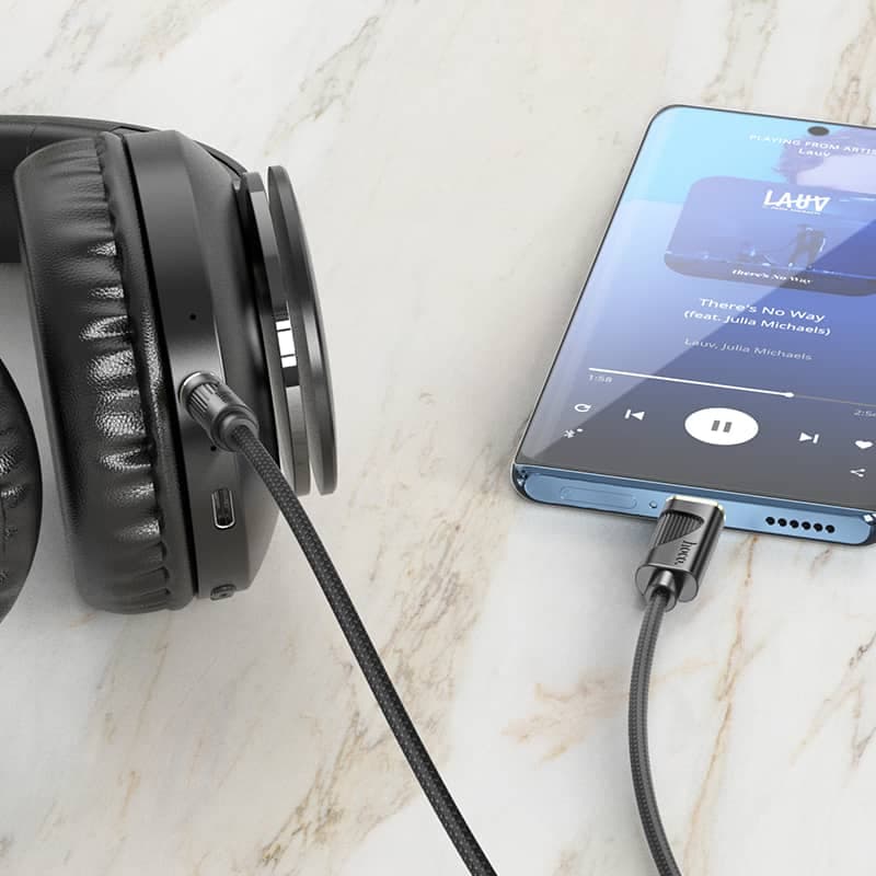 Hoco UPA30 Digital Audio / AUX Umwandlungskabel auf Typ-C, Schwarz – 4