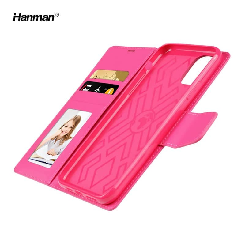 Apple iPhone 6 Plus / 6s Plus - Hanman Mill Flip Case mit 3 Kartenfächern, pink
