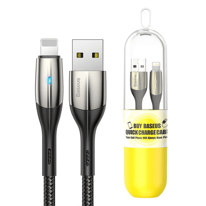 Baseus - Baseus Horizontal Data Cable with Downy Lamplight 1M noir