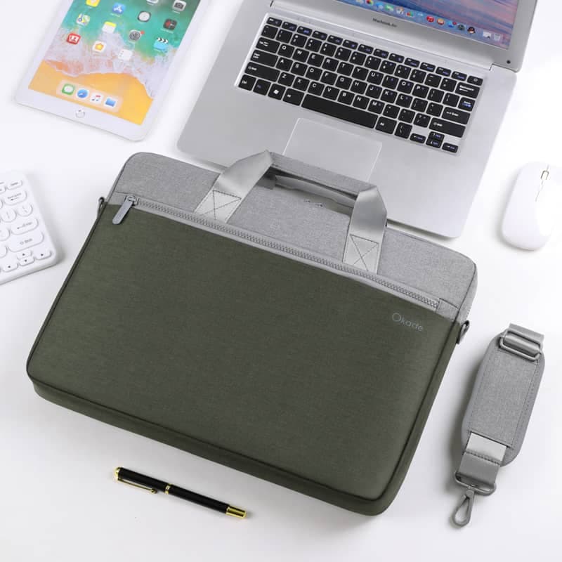 Okade - MacBook / laptop bag, 15.6 inch, T66, olive green – 4