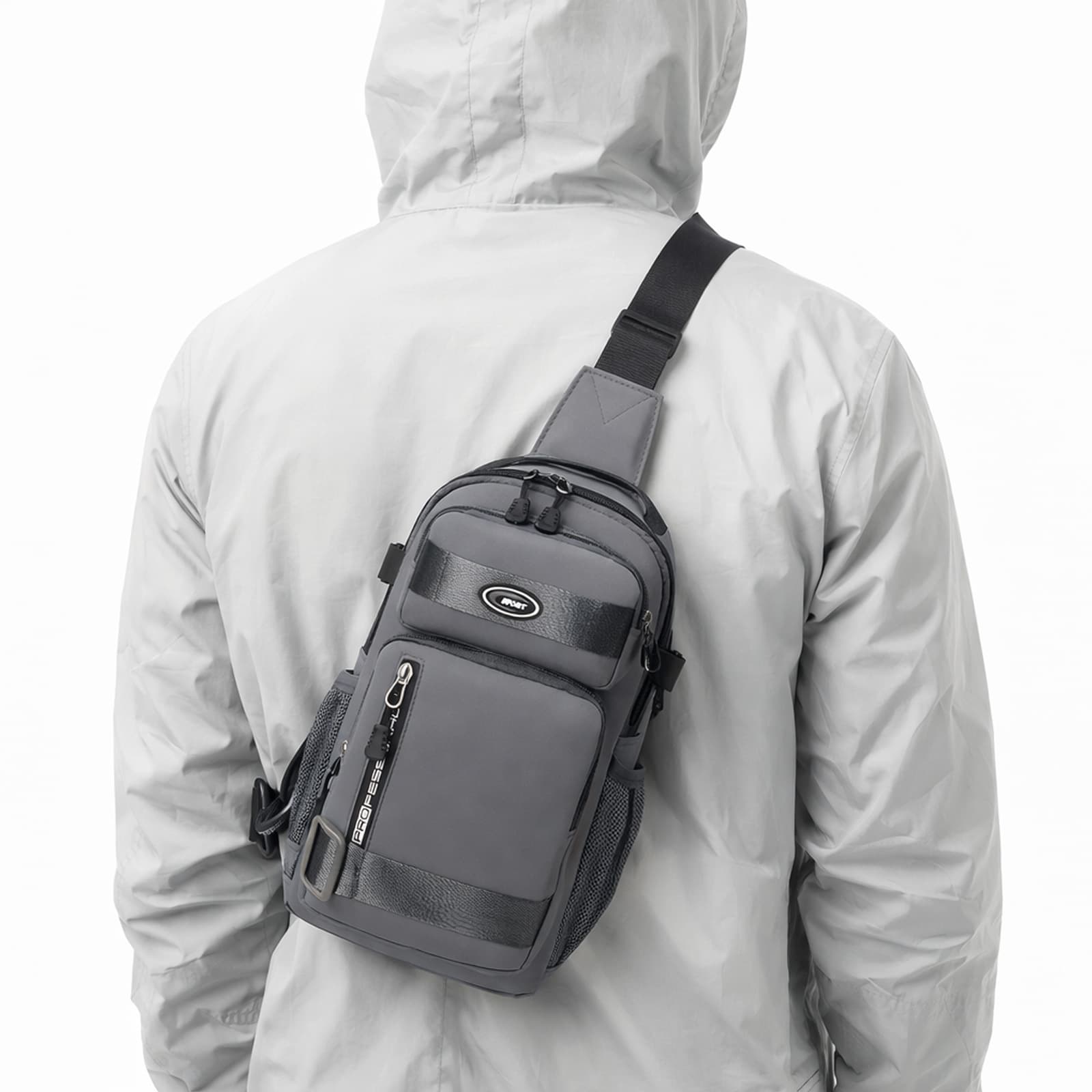 Okade - Sport Bum Bag Dark Grey - Sling Bag Crossbody Shoulder Bag, Dark Grey – 3