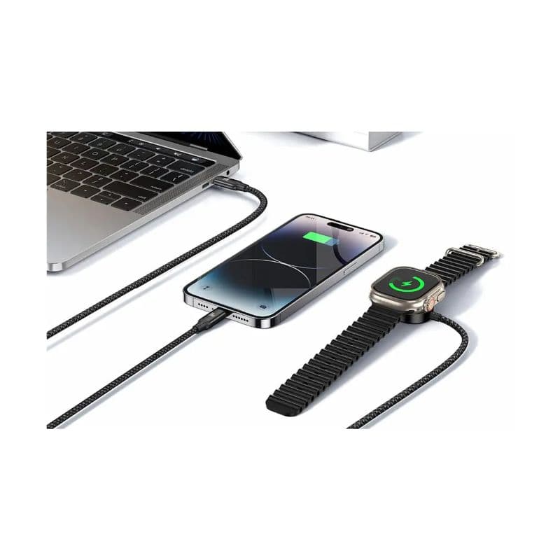 McDodo - L + C + Wireles Charger for Apple Watch, 100W. Schwarz – 3