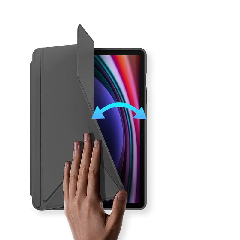Samsung Galaxy Tab S11 - Dux Ducis Magi Series, étui à rabat relevable, gris – 4