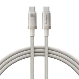 Baseus Titanium Alloy Fast Charging Cable USB-C to C, 100W, 1m, white – Bild 1