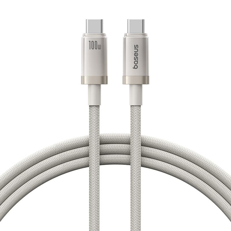 Baseus Titanium Alloy Fast Charging Cable USB-C to C, 100W, 1m, weiss