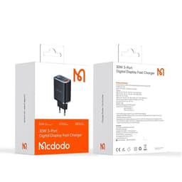 McDodo - Fast Charger with Digital Display, 30W, 2x USB-C & 1x USB-A, Schwarz – Bild 8