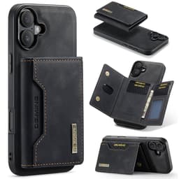 iPhone 11 - DG.MING Etui, Leder-Optik, Kartenfach & Magnetverschluss, Schwarz – Bild 3