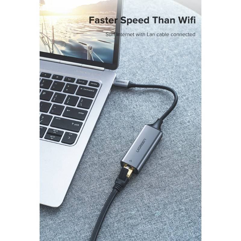 Ugreen – USB-C zu RJ45 LAN Adapter (CM199 / 50737), grau/schwarz – 2