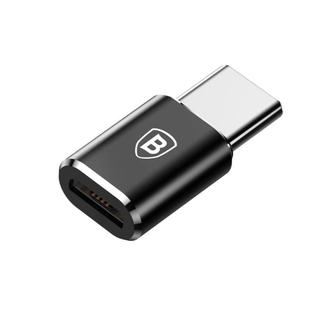 Baseus Adaptateur Micro Femelle vers Type-C Mâle Noir CAMOTG-01