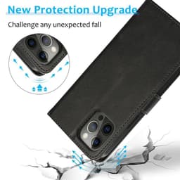 iPhone 17 - Custodia flip magnetica 2in1 con slot per carte e cinturino da polso, blu – Bild 3