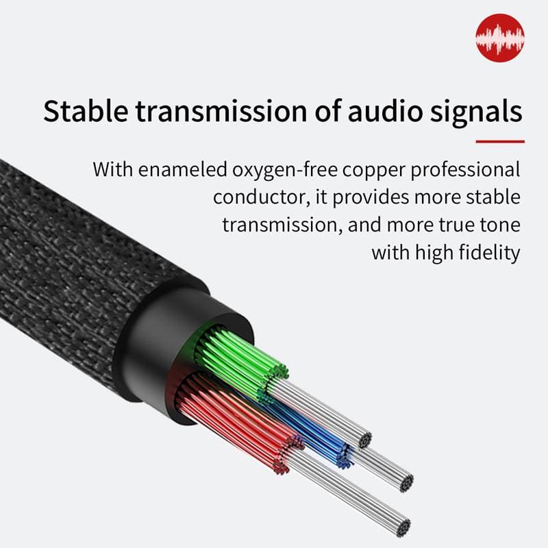 Baseus - Yiven - Audiokabel (AUX auf AUX), 1m, Silber+Schwarz (CAM30-BS1) – 4