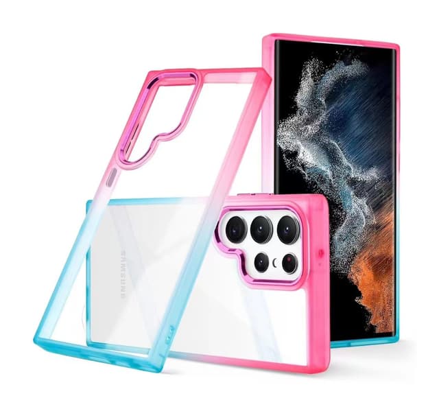 Samsung S23 Plus - Cocktail Clear Case Frame Gradient, Pink Blue