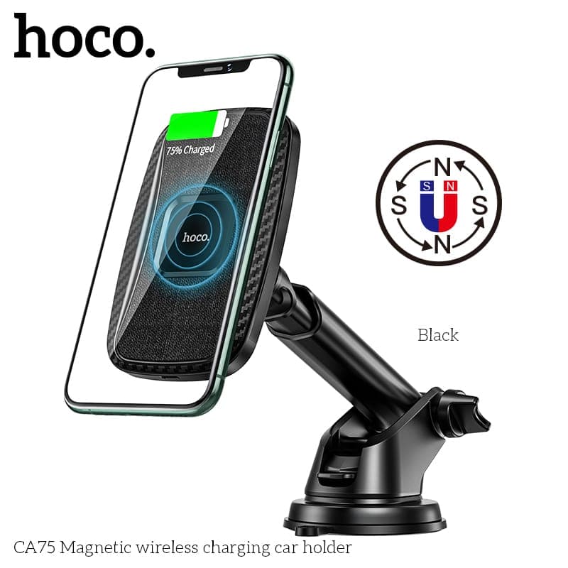 Hoco CA75 Supporto magnetico di ricarica wireless per auto, nero – 2