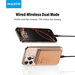 Maxco MP38 - Powerbank 5000mAh, MagSafe kompatibel, ultraslim, leicht und tragbar, bronze – Bild 6