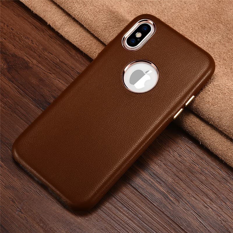 iPhone X/XS - Luxury Echtleder Xoomz XYPIX003-BN, dunkelbraun