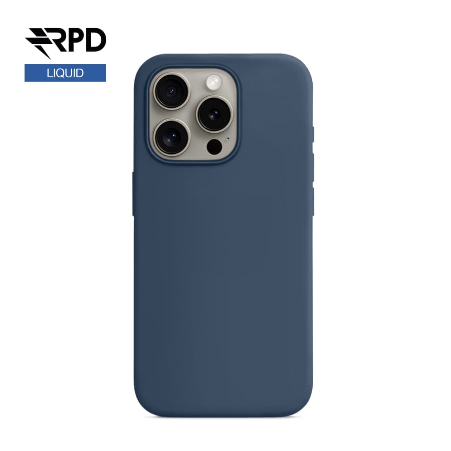 iPhone 16 Pro - custodia in silicone, denim, liquido (versione Magsafe)