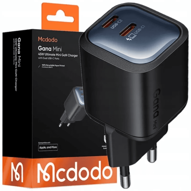McDodo - Gana Mini 45W Charger mit Dual USB-C Port, Schwarz – 3