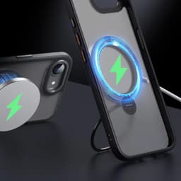 Apple Phone 16e - Étui Magsafe Stand Titanium Naturel – Bild 7