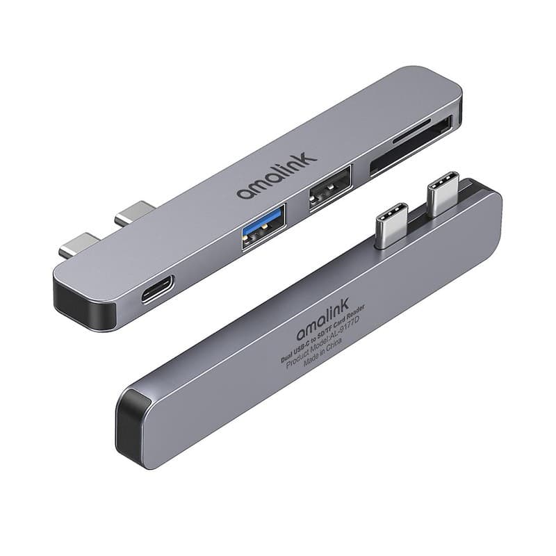 Lettore di schede Amalink AL-9177D Dual Usb-C to SD/TF – 2