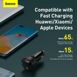Baseus - Superme - Chargeur de voiture avec affichage numérique, noir (CCZX-01) – Bild 8