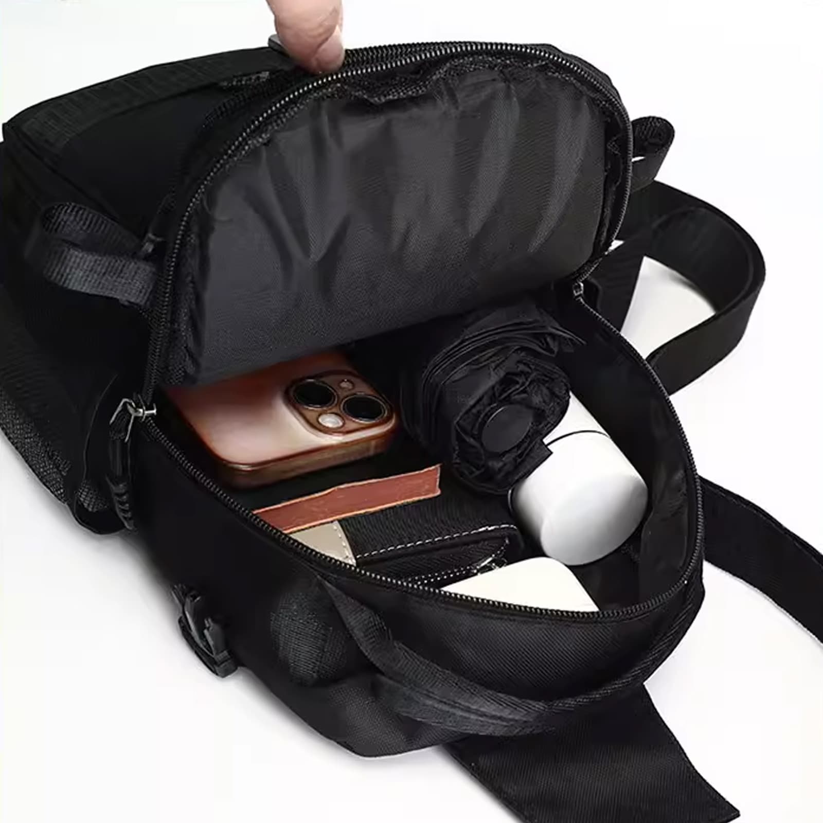 Okade - Sport Bauchtasche Dunkelgrau - Sling Bag Crossbody Shoulder Bag, Black – 4