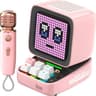 Divoom - DitooMic- Altoparlante Pixel Art a 8 bit - Bluetooth - Karaoke e Voice Morphing - Rosa