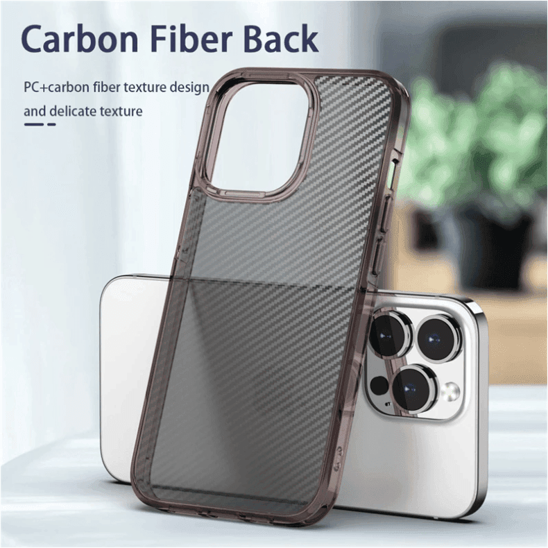 iPhone 13 Pro Max - Acryl Carbon-Optik Hülle transparent – 2