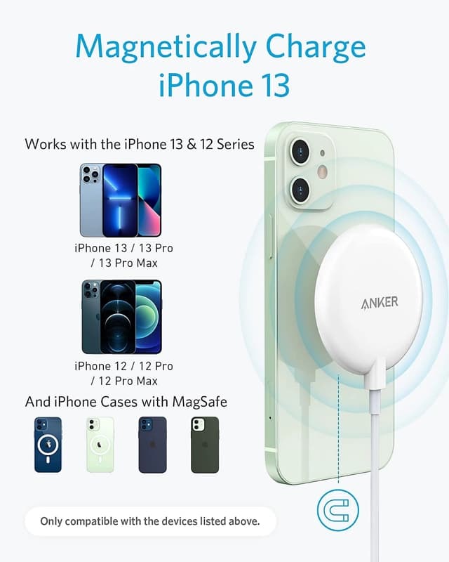 Anker - Pad magnetico PowerWave Select - Caricabatterie wireless Qi da 7,5 W, bianco – 2