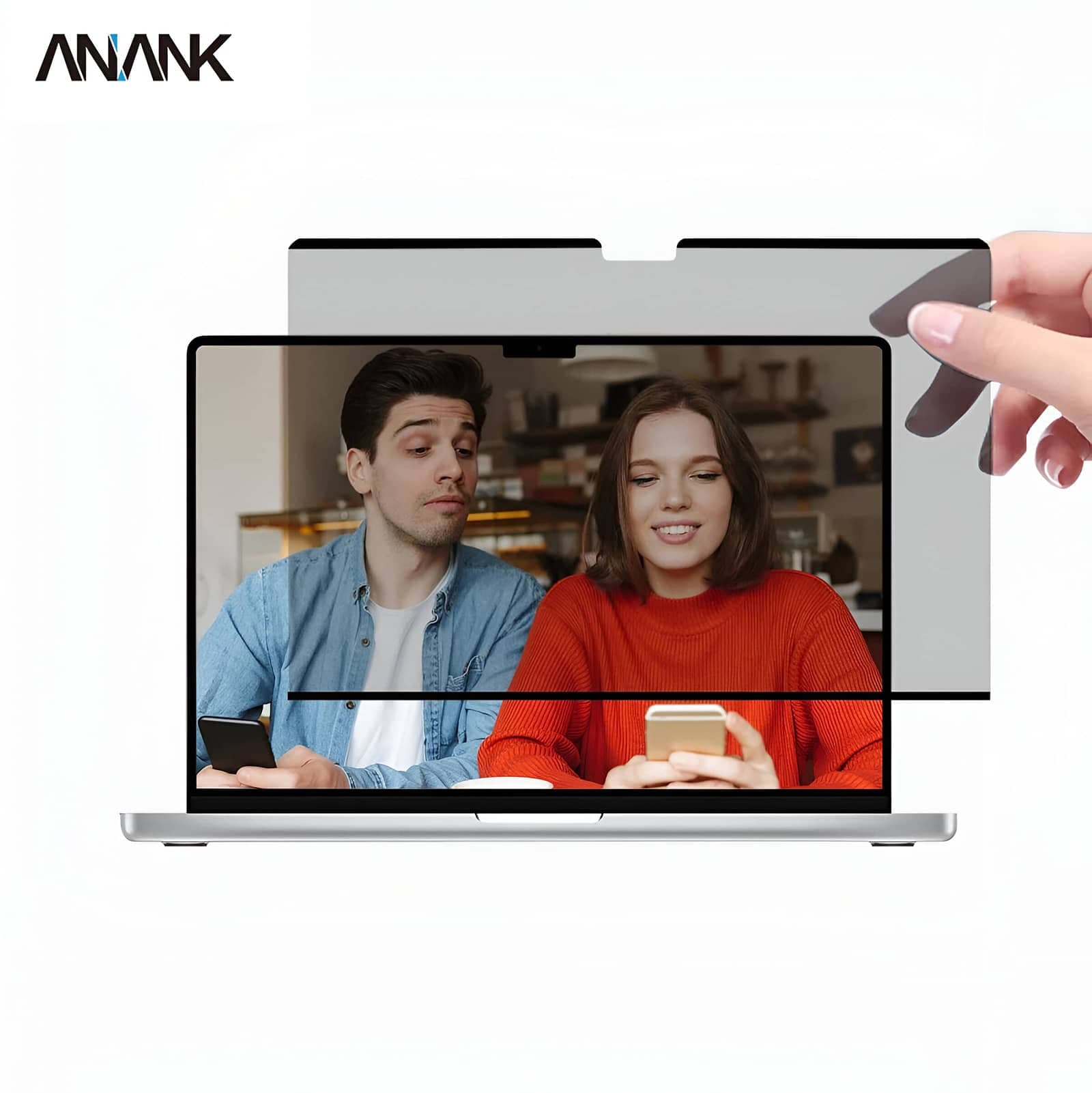 Vetro blindato ANANK 2.5D Privacy (colla coreana LG Privacy) per Apple MacBook Air 13.6″
