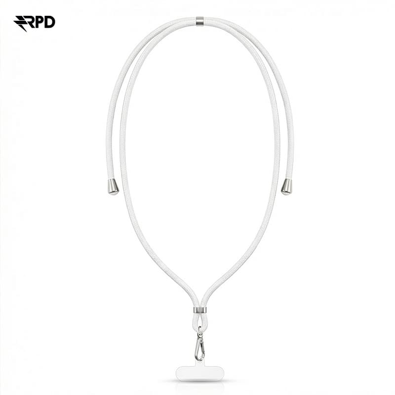 RPD Handykette Universal Nylon Necklace - Robuste Einlegekarte - für alle Smartphones, Weiss
